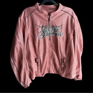 Harley Davidson Pink Mesh Embroidered Motorcycle Riding Jacket - Women’s 3W